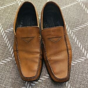 Adam Derrick To Boot Brown Leather Slip-On Loafers